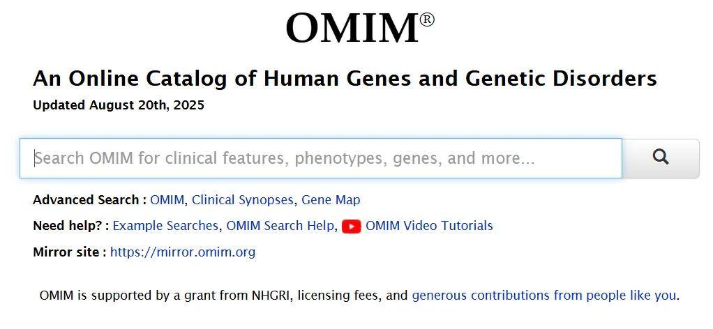 OMIM数据库使用指南